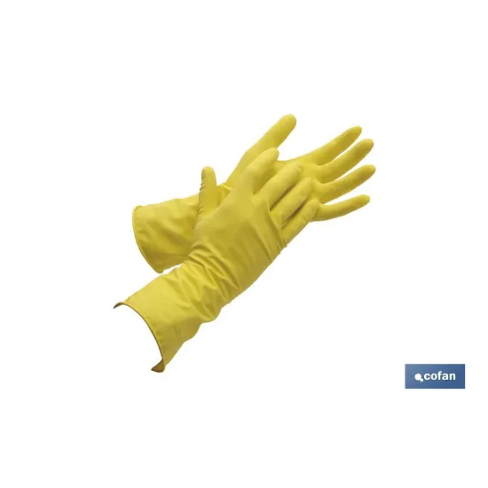 GUANTE AMARILLO LATEX FLOCADO T 7