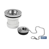 VÁLVULA LAVABO-BIDÉ 1 1/4 x 70 TAPÓN METÁLICO