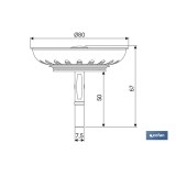 REJILLA FILTRO CESTA DESAGÜE PASADOR PLASTICO Ø80 MM