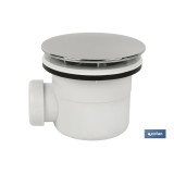 VÁLVULA SIFÓNICA PLATO DE DUCHA Ø60 MM CON SALIDA Ø32-40 MM Y EMBELLECEDOR CROMADO