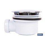 VÁLVULA SIFÓNICA PLATO DE DUCHA Ø90 MM CON SALIDA Ø32-40 MM Y EMBELLECEDOR CROMADO ALTURA 64 MM