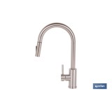 GRIFO DE COCINA DE ACERO INOX. CON MANGUERA EXTENSIBLE Y 2 FUNCIONES 400 X 220 X 54 MM