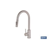 GRIFO DE COCINA DE ACERO INOX. CON MANGUERA EXTENSIBLE Y 2 FUNCIONES 400 X 220 X 54 MM