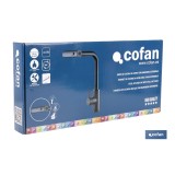 GRIFO DE COCINA NEGRO DE ACERO CON MANGUERA EXTENSIBLE Y 3 FUNCIONES 340 X 240 X 54  MM