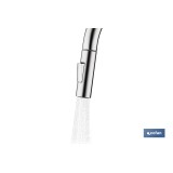 GRIFO DE COCINA ANTRACITA DE ACERO INOX. CON MANGUERA EXTENSIBLE Y 2 FUNCIONES 400 X 220 X 54 MM