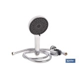 KIT DE DUCHA REDONDA CROMADO CON 3 FUNCIONES 125 X 280 MM