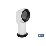 MANGUITO DE CONEXIÓN ACODADO 90° PARA INODORO CON GOMA LABIADA Ø110 MM