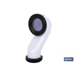 MANGUITO DE CONEXIÓN ACODADO 45° PARA INODORO CON GOMA LABIADA Ø110 MM