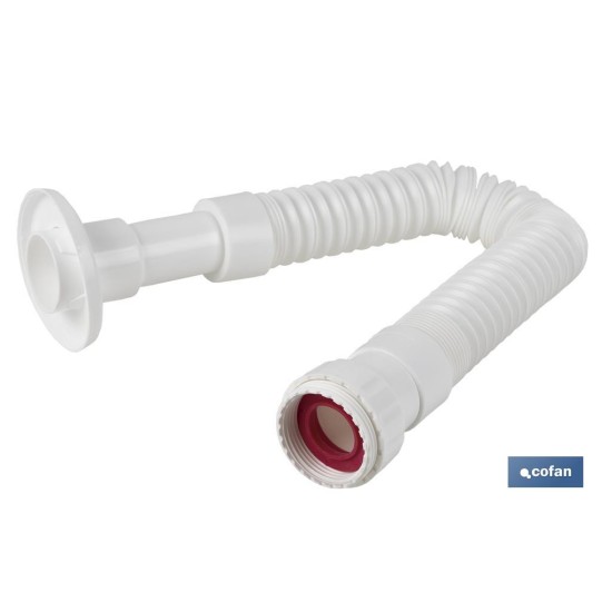 TUBO FLEXIBLE BLANCO 1 1/2 CON REDUCTOR 1 1/4 Ø32-40 330-690 MM