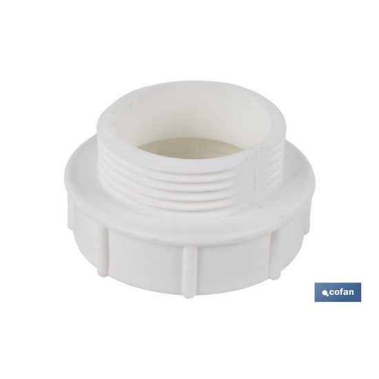 ADAPTADOR CONVERTIDOR 1 1/4 MACHO - 1 1/2 HEMBRA PARA TUBO FLEXIBLE