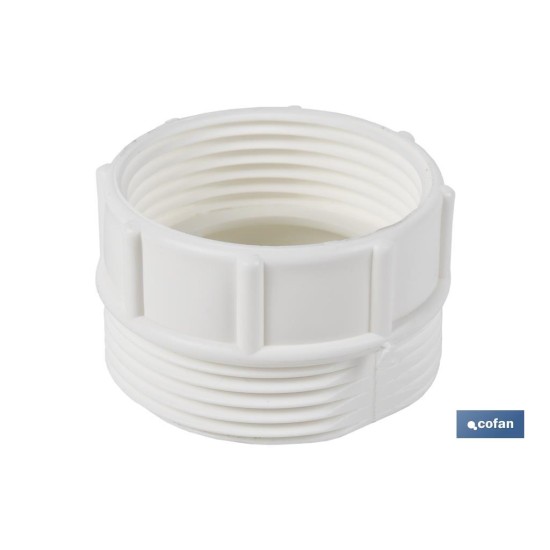 ADAPTADOR CONVERTIDOR 1 1/2 MACHO - 1 1/4 HEMBRA PARA TUBO FLEXIBLE