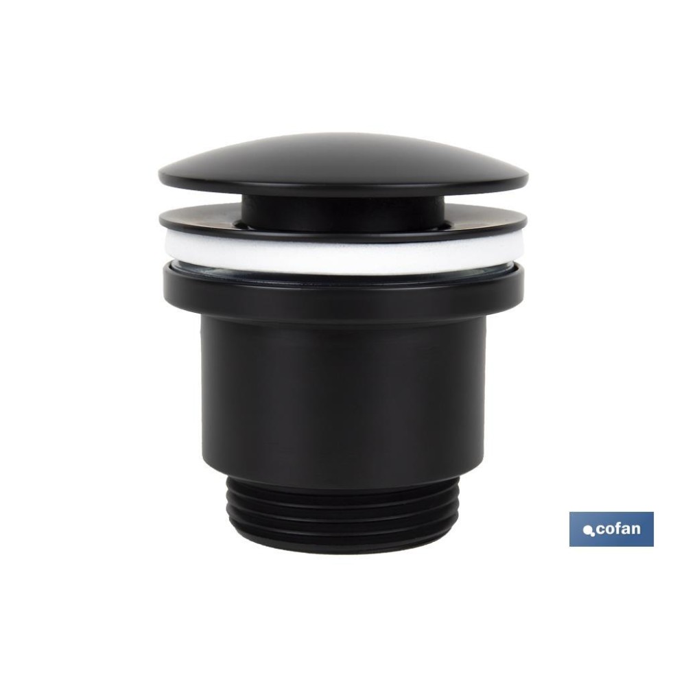 VÁLVULA CLICK-CLACK NEGRA CON TAPÓN GRANDE Ø63 MM