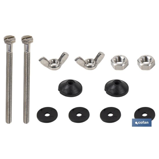 SET 2 PCS TORNILLOS FIJACIÓN TAZA-CISTERNA 6 X 90