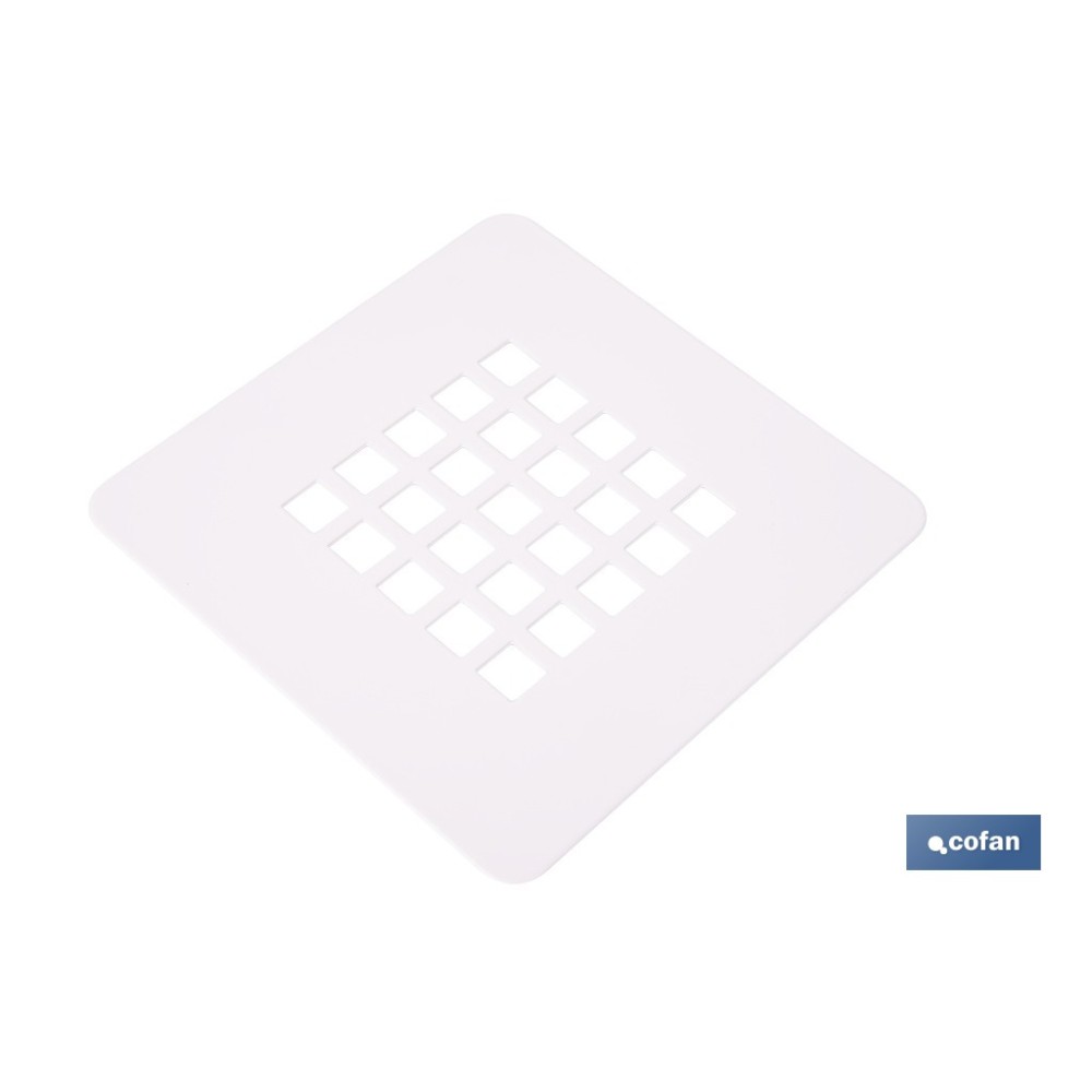 REJILLA DUCHA BLANCO MATE 125 X 125 MM
