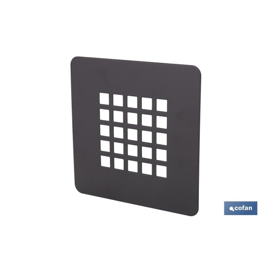 REJILLA DUCHA NEGRO MATE 125 X 125 MM