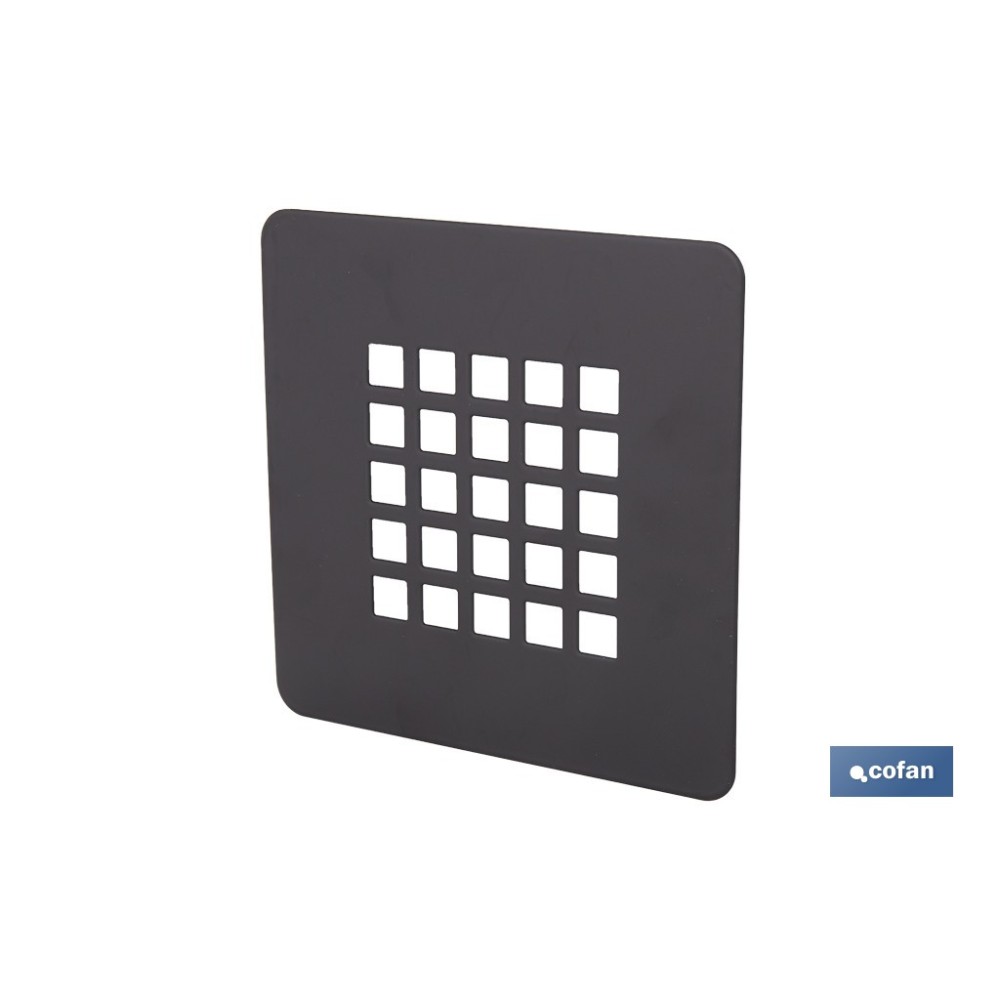 REJILLA DUCHA NEGRO MATE 125 X 125 MM