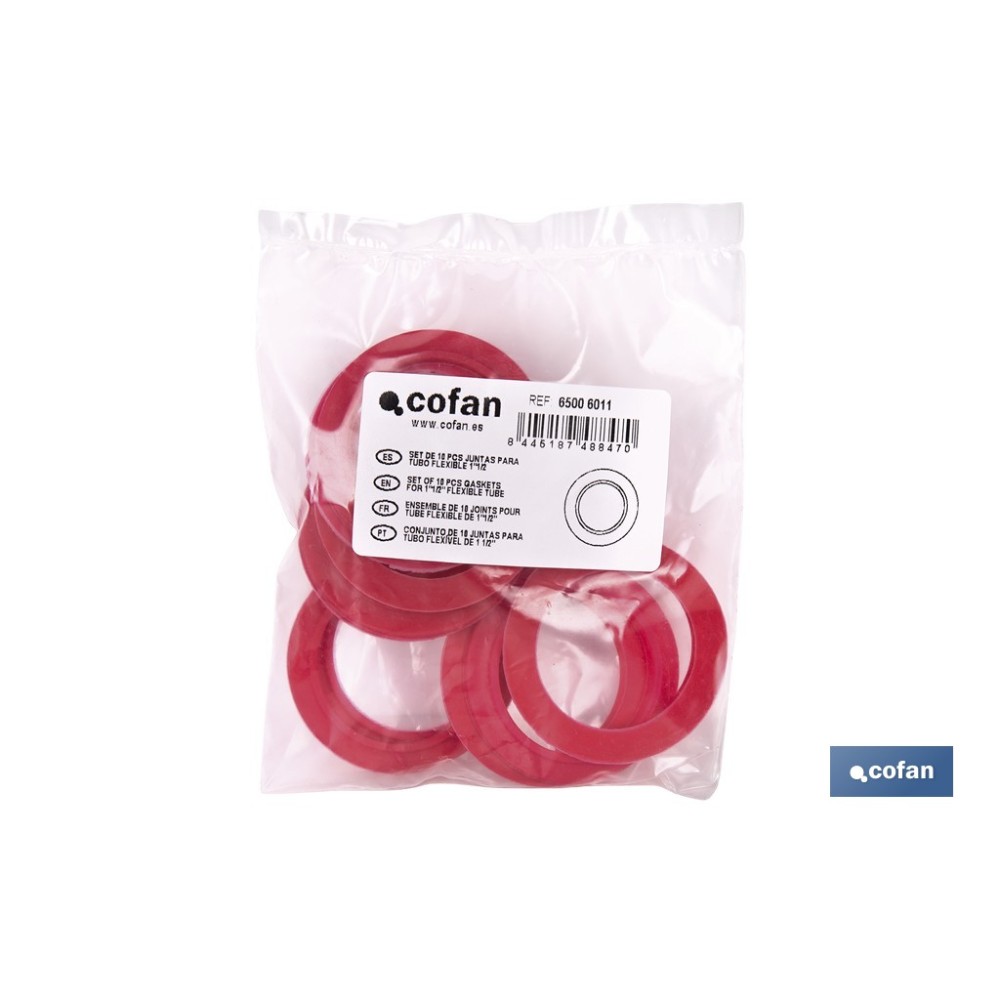 SET DE 10 PCS JUNTAS PARA TUBO FLEXIBLE 1 1/2