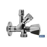 VÁLVULA DE ESCUADRA 1/2 x 3/4 x 3/8 MODELO COMBI