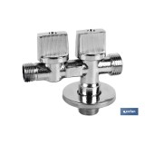 VÁLVULA DE ESCUADRA 1/2 x 1/2 x 3/8 DOBLE SALIDA