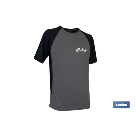 CAMISETA TRANSPIRABLE MODELO PILOTE GRIS-NEGRA 160 g/m2 TALLA-XXL