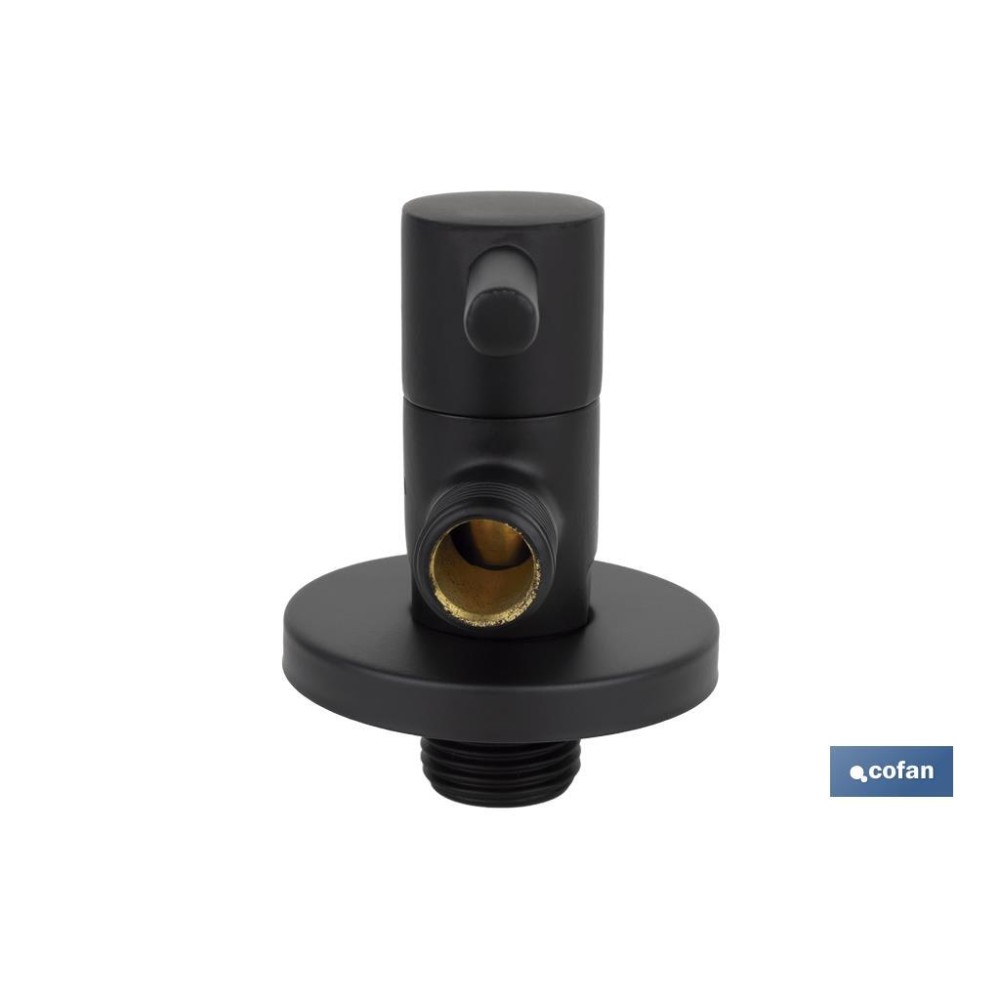 VÁLVULA DE ESCUADRA 1/2 x 3/8 MODELO LUX NEGRA