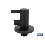 VÁLVULA DE ESCUADRA 1/2 x 3/8 MODELO LUX NEGRA