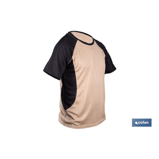 CAMISETA TRANSPIRABLE MODELO PILOTE BEIGE-NEGRA 160 g/m2 TALLA-XXXL