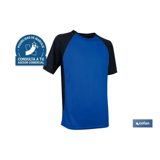 CAMISETA TRANSPIRABLE MODELO PILOTE AZUL-NEGRA 160 g/m2 TALLA-L