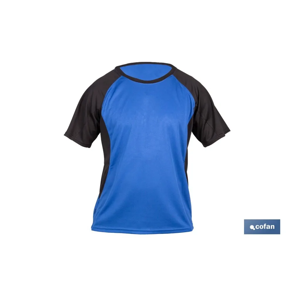 CAMISETA TRANSPIRABLE MODELO PILOTE AZUL-NEGRA 160 g/m2 TALLA-L