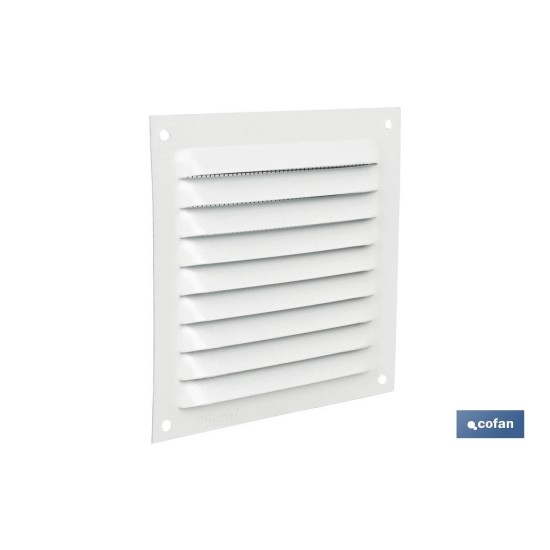 REJILLA DE VENTILACIÓN ALUMINIO BLANCO CON MOSQUITERA 10 X 10 CM