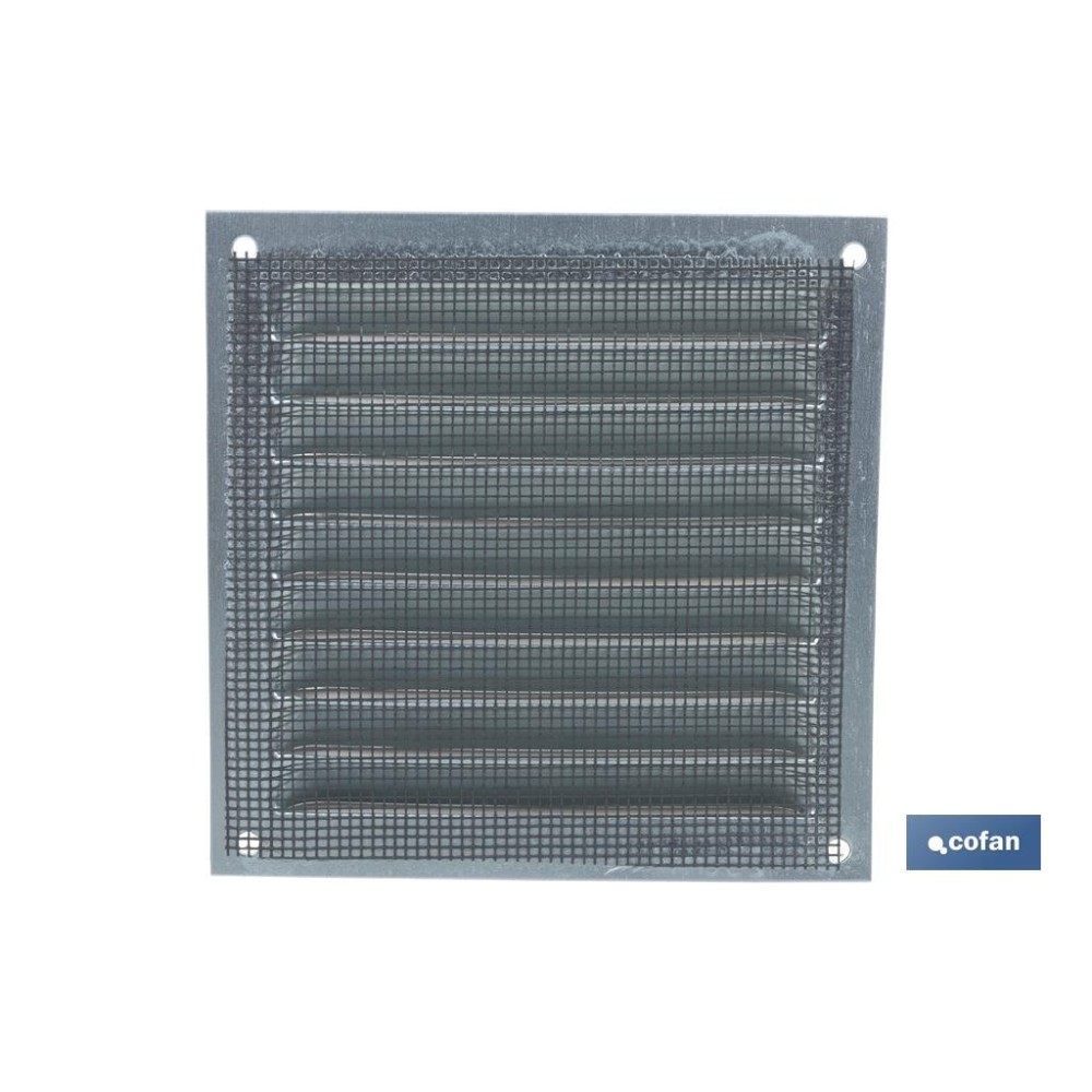 REJILLA DE VENTILACIÓN ALUMINIO BLANCO CON MOSQUITERA 30 X 30 CM