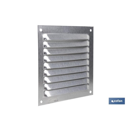 REJILLA DE VENTILACIÓN ALUMINIO CON MOSQUITERA 10 X 10 CM