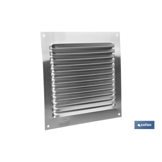REJILLA DE VENTILACIÓN ALUMINIO CON MOSQUITERA 15 X 15 CM