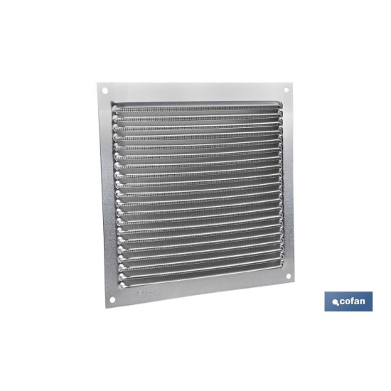 REJILLA DE VENTILACIÓN ALUMINIO CON MOSQUITERA 17 X 17 CM