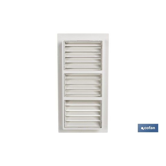 REJILLA DE VENTILACIÓN ABS PARA EMPOTRAR 13 X 26 CM venta unitaria