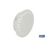 REJILLA DE VENTILACIÓN ALUMINIO-ABS BLANCO PARA EMPOTRAR A TUBO Ø12 CM