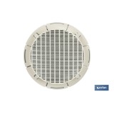 REJILLA DE VENTILACIÓN ALUMINIO-ABS BLANCO PARA EMPOTRAR A TUBO Ø12 CM