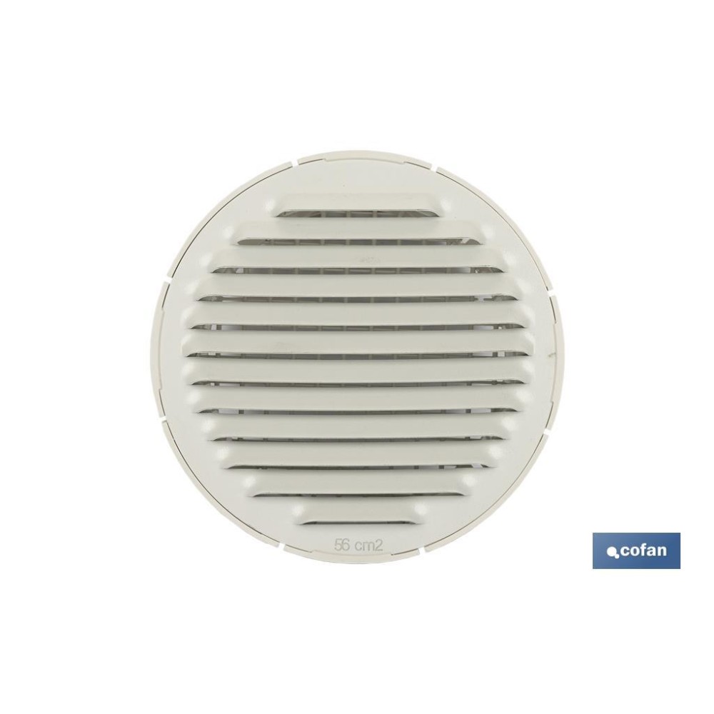 REJILLA DE VENTILACIÓN ALUMINIO-ABS BLANCO PARA EMPOTRAR A TUBO Ø12 CM venta unitaria