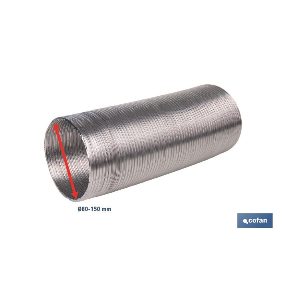 TUBO FLEXIBLE SEMIRRÍGIDO ALUMINIO Ø100 MM X 1,5 M