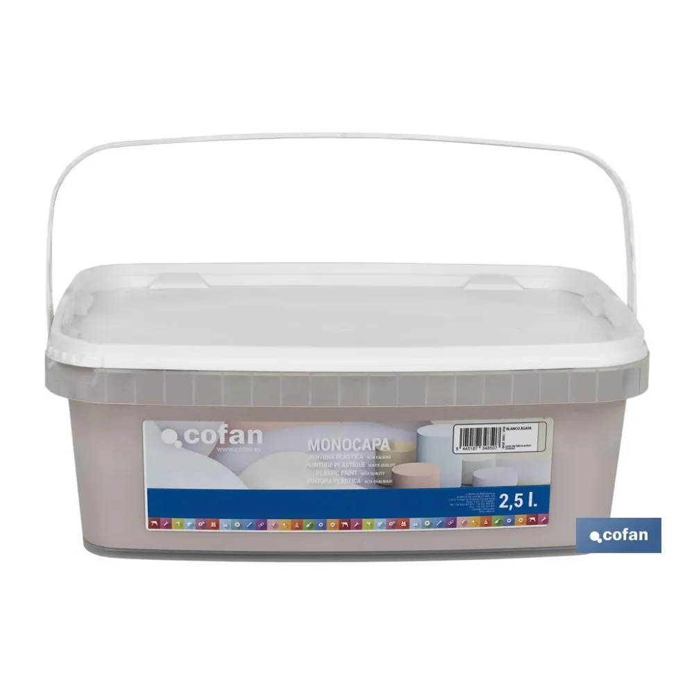 PINTURA PLÁSTICA MONOCAPA BLANCO AGATHA 2,5 L