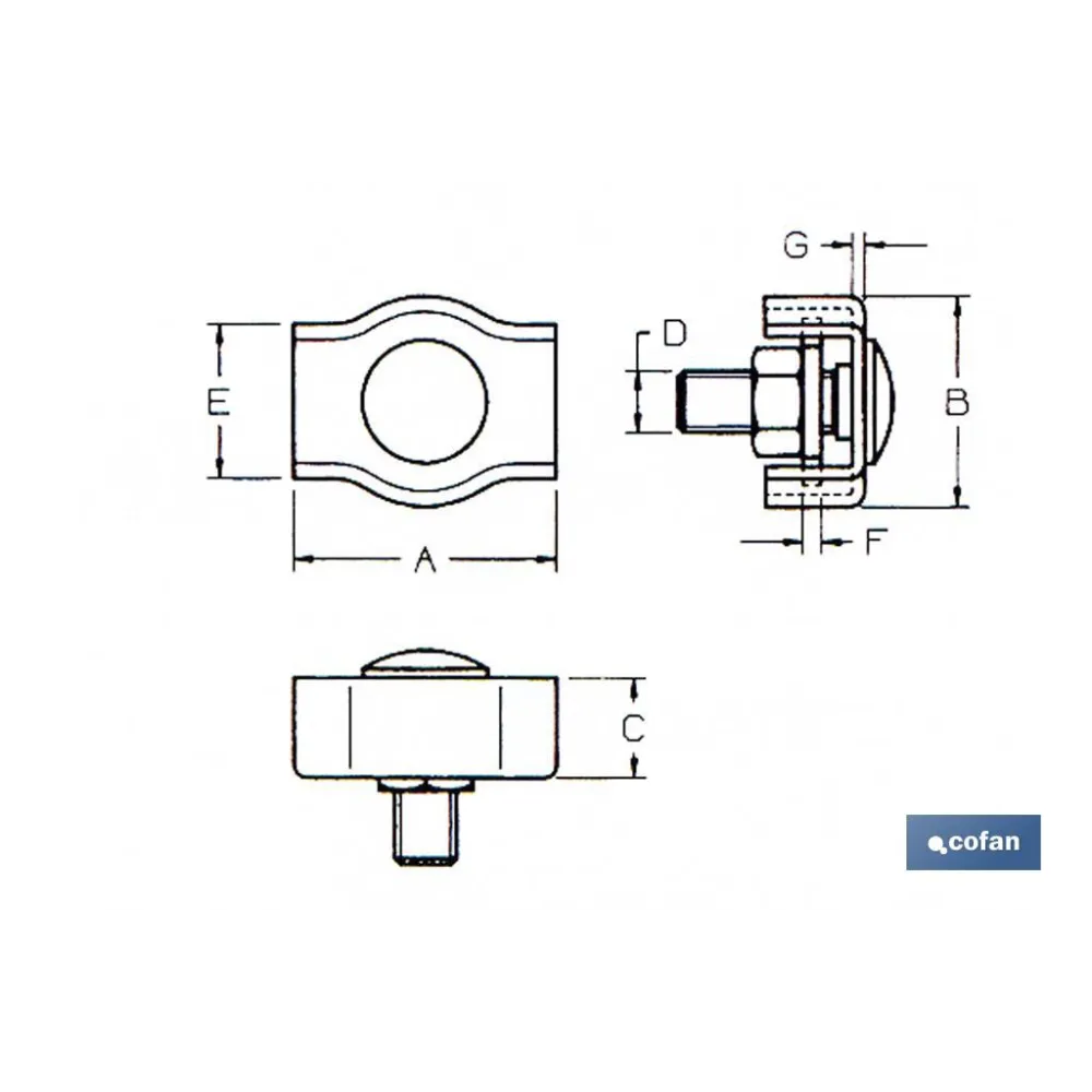 SUJETACABLES PLANO SIMPLE M-4