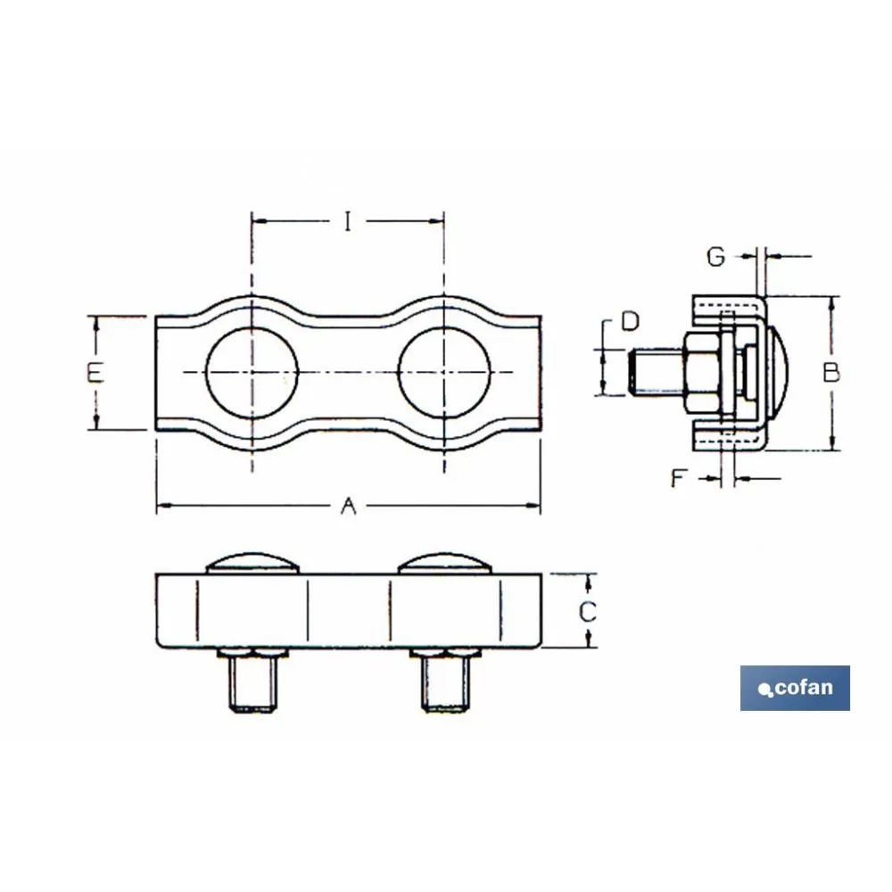 SUJETACABLES PLANOS DOBLE M-6