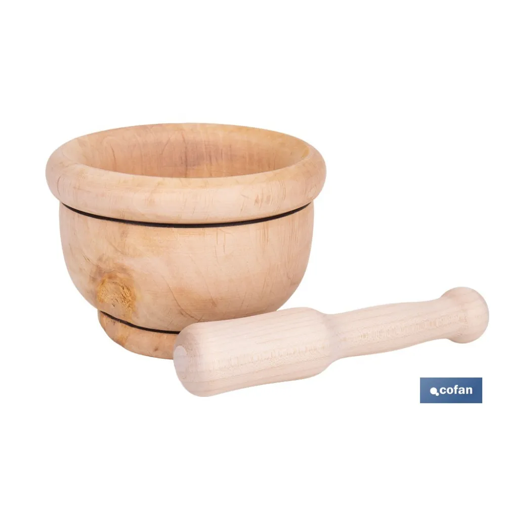 MORTERO DE MADERA CON MAZA Ø14 CM