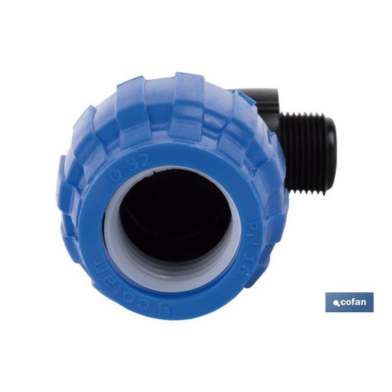 CODO 90° ROSCA MACHO PP PN16 50 X 1 1/2