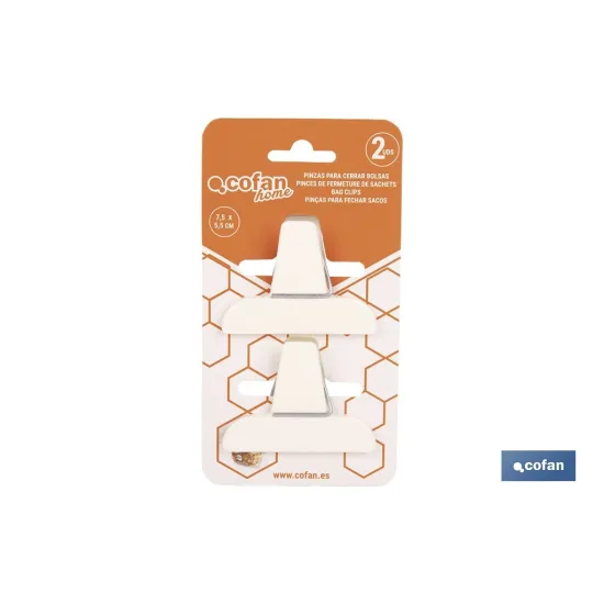 PACK DE 2 PINZAS PARA CERRAR BOLSAS DE COMIDA 7,5 X 5,5 CM