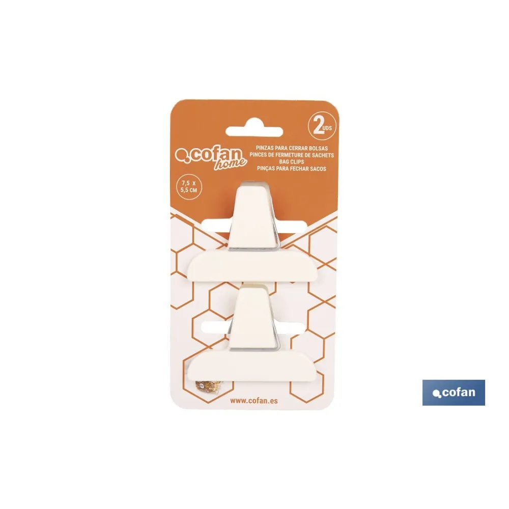 PACK DE 2 PINZAS PARA CERRAR BOLSAS DE COMIDA 7,5 X 5,5 CM