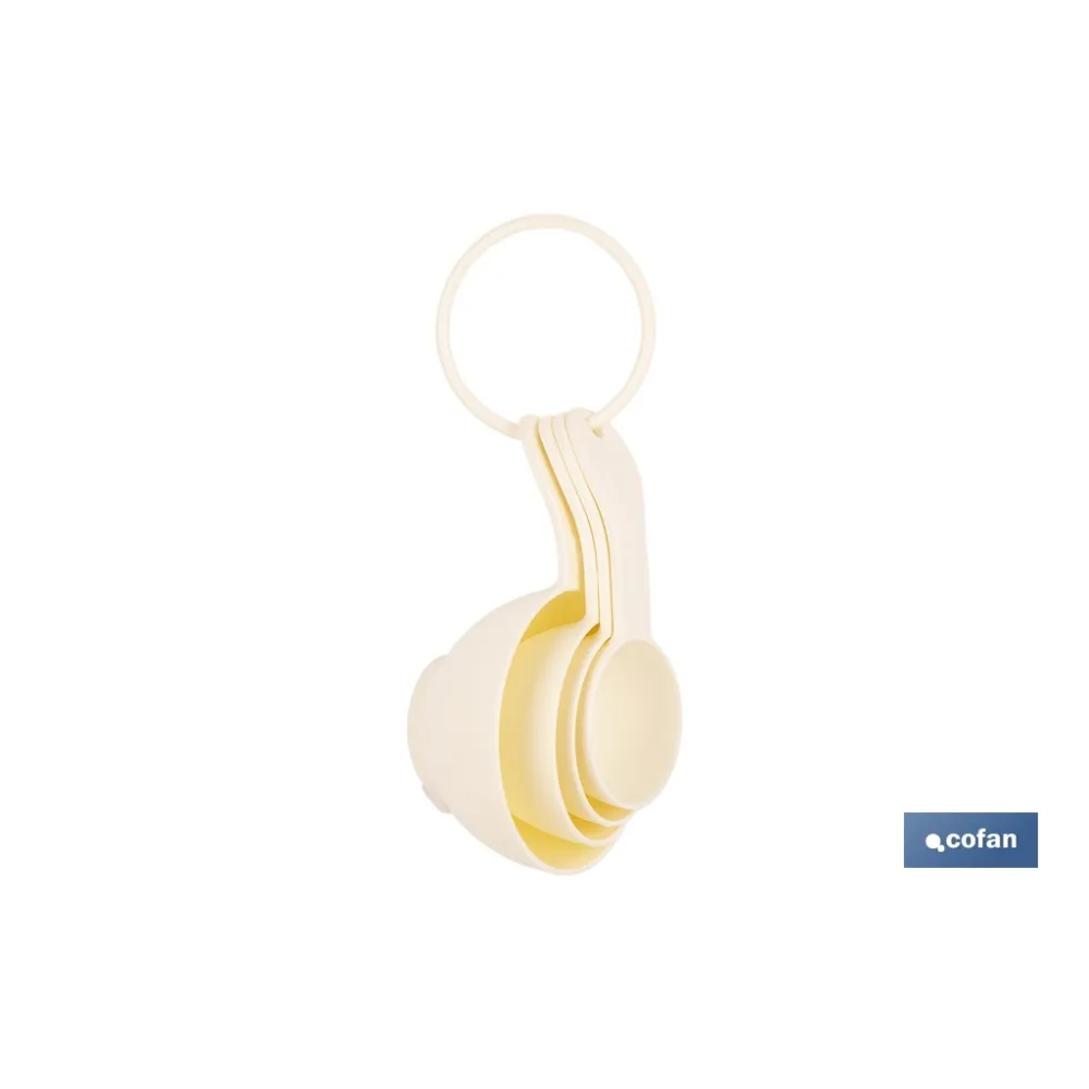JUEGO DE 4 CUCHARAS MEDIDORAS 60 ML, 80 ML, 120 ML, 240 ML