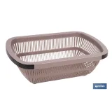 ESCURRIDOR RECTANGULAR EXTENSIBLE MARRÓN 50,5 X 24,5 X 11,5 CM