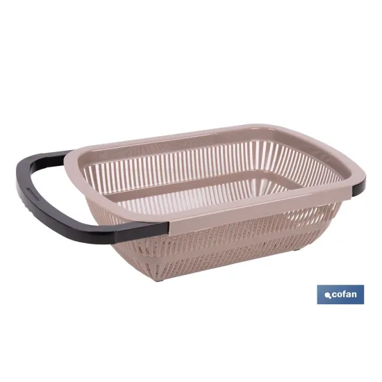 ESCURRIDOR RECTANGULAR EXTENSIBLE MARRÓN 50,5 X 24,5 X 11,5 CM