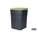CUBO DE BASURA PARA RECICLAR 45 LITROS  COLOR VERDE 36.5 X 36 X 51  CM